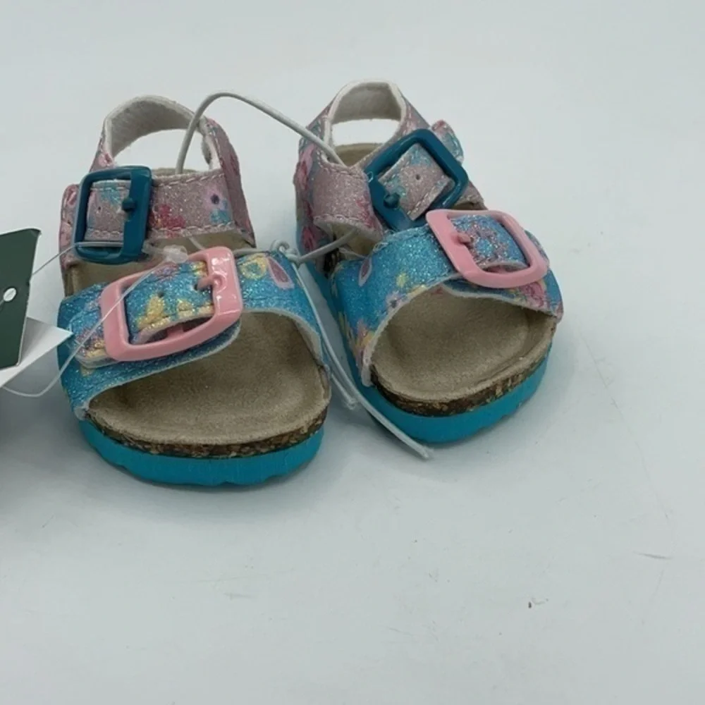 LAURA ASHLEY Blue & Pink Floral Sandals